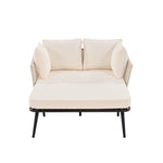 Garden Sofa with Cushions and Pillows, Outdoor Sun Lounger and Furniture Set, Beige