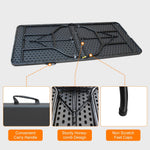 Folding Table 180cm, Portable Heavy Duty Multi-Functional, Black