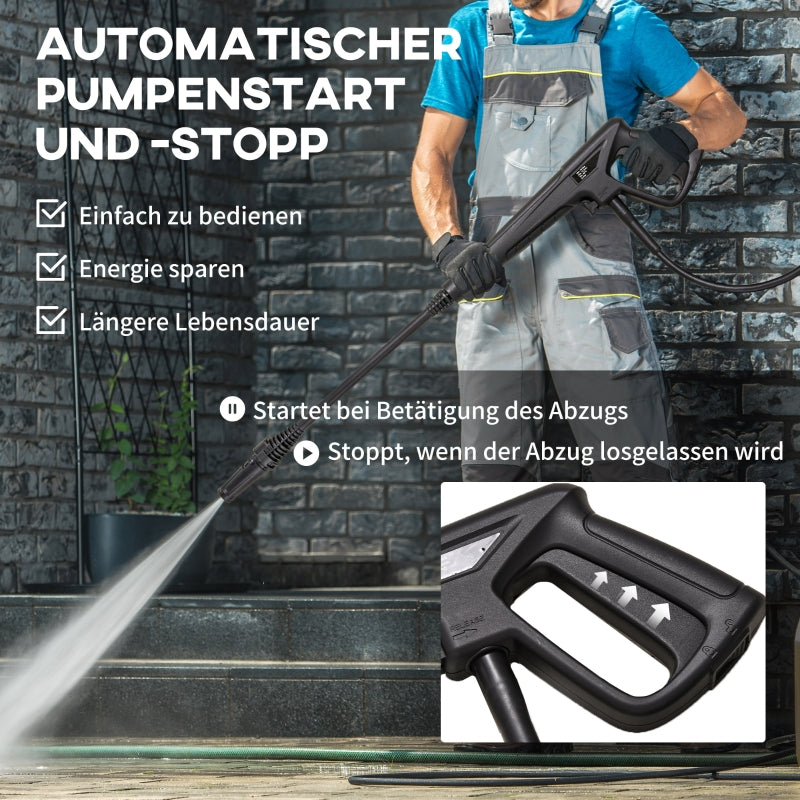 DURHAND Pressure Washer, 1800W, 150 Bar, 5-piece, Blue