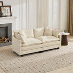 Cloud Sofa Loveseat, Modern Sectional Couch with Double Layer Cushions, Beige Chenille Fabric