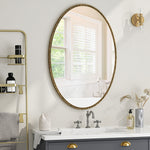 Iron Art Oval Retro Mirror, Wall Hanging, Gold