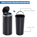 Sensor Trash Can 42L, Electric Automatic Waste Bin, Steel Black