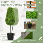Artificial Boxwood Plants, Teardrop Shape 90cm, Plastic