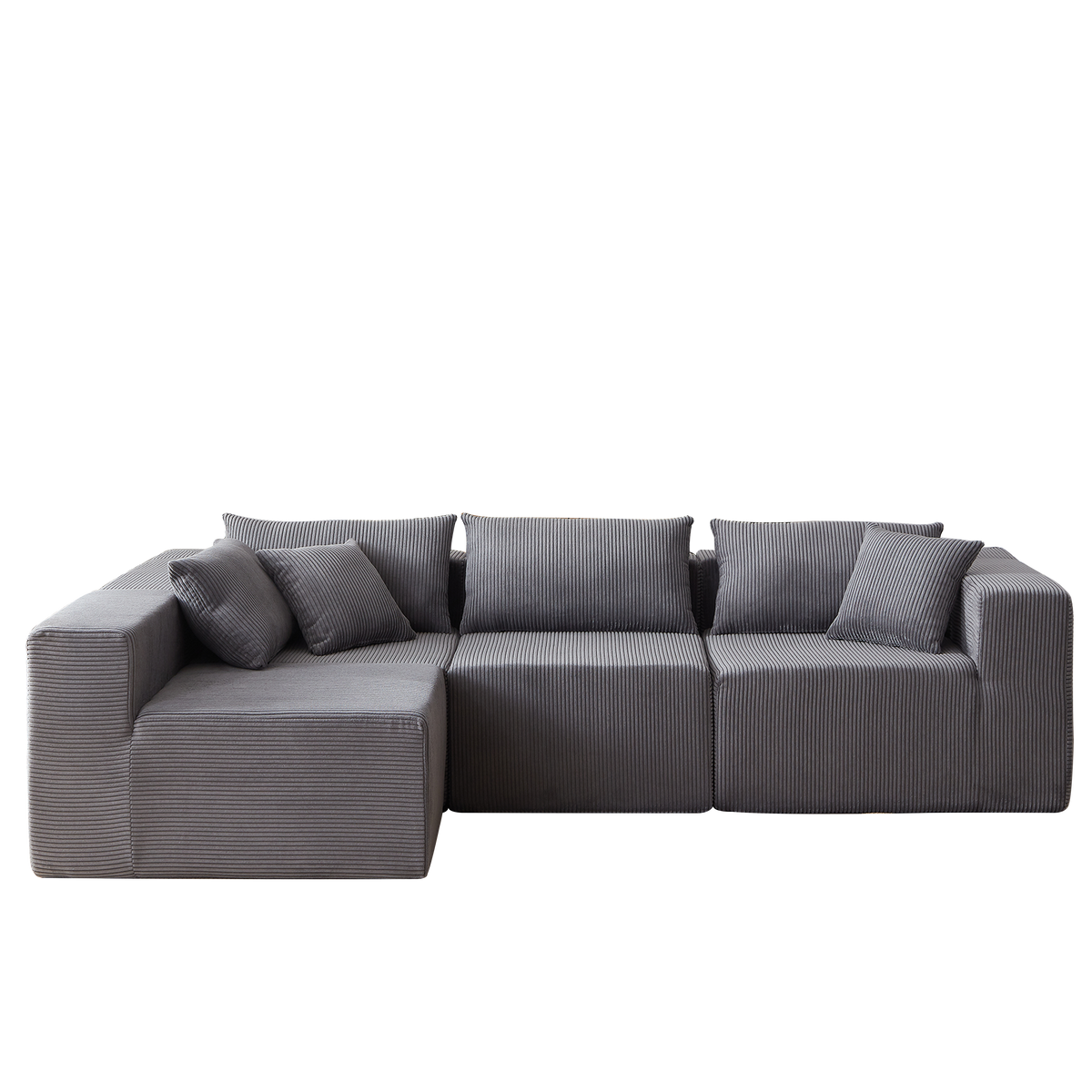 Modular L-Shaped Sectional Sofa 104-Inch 4-Piece - Corduroy
