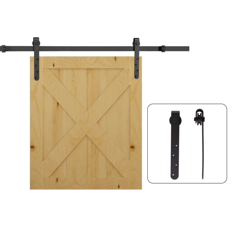 Sliding Door Hardware Kit, 180 cm, Rails, Rollers, Carbon Steel