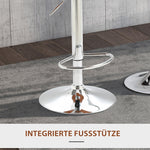 Kitchen Bar Stool Set of 2, Height-Adjustable Swivel with Footrest & Backrest, Faux Leather Black