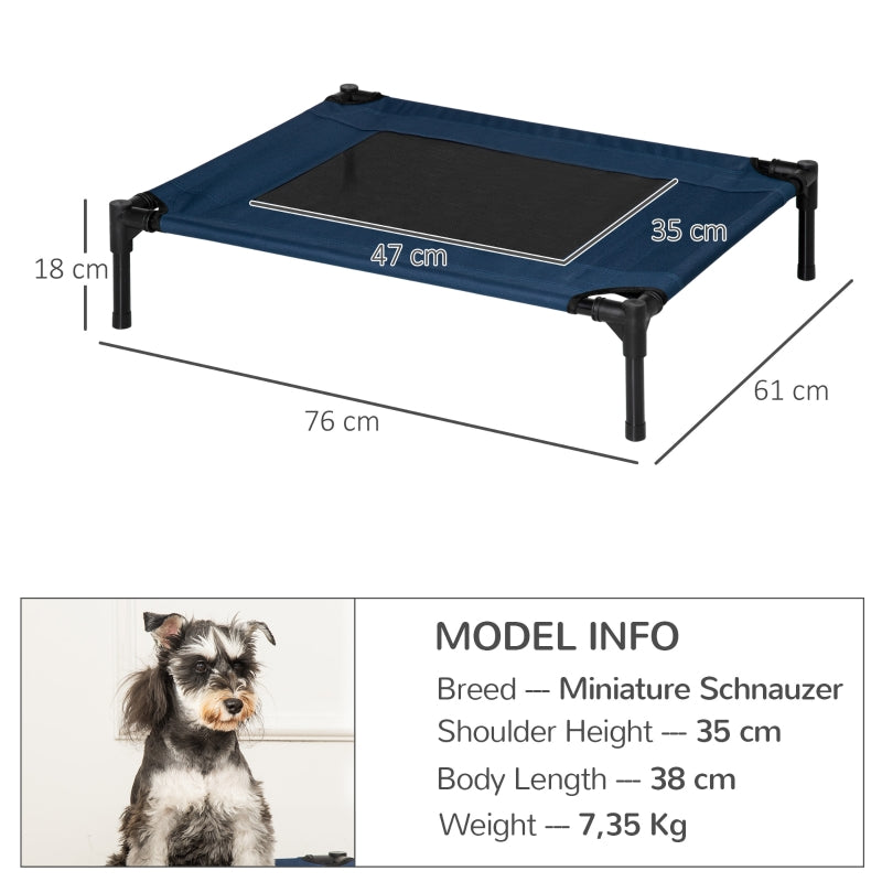 Dog Bed Outdoor Elevated, Steel Oxford Fabric Blue