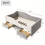 Upholstered Children's Bed 90x190 with Drawers, Grey Velvet