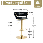 Velvet Swivel Bar Stool Set, Adjustable Height with Handcrafted Backrest