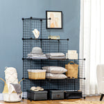 Shelving System, 9 Compartments Shoe Rack, Steel Wire Black