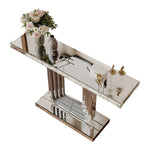 Mirrored Console Table 120cm Modern U-Shape - Silver