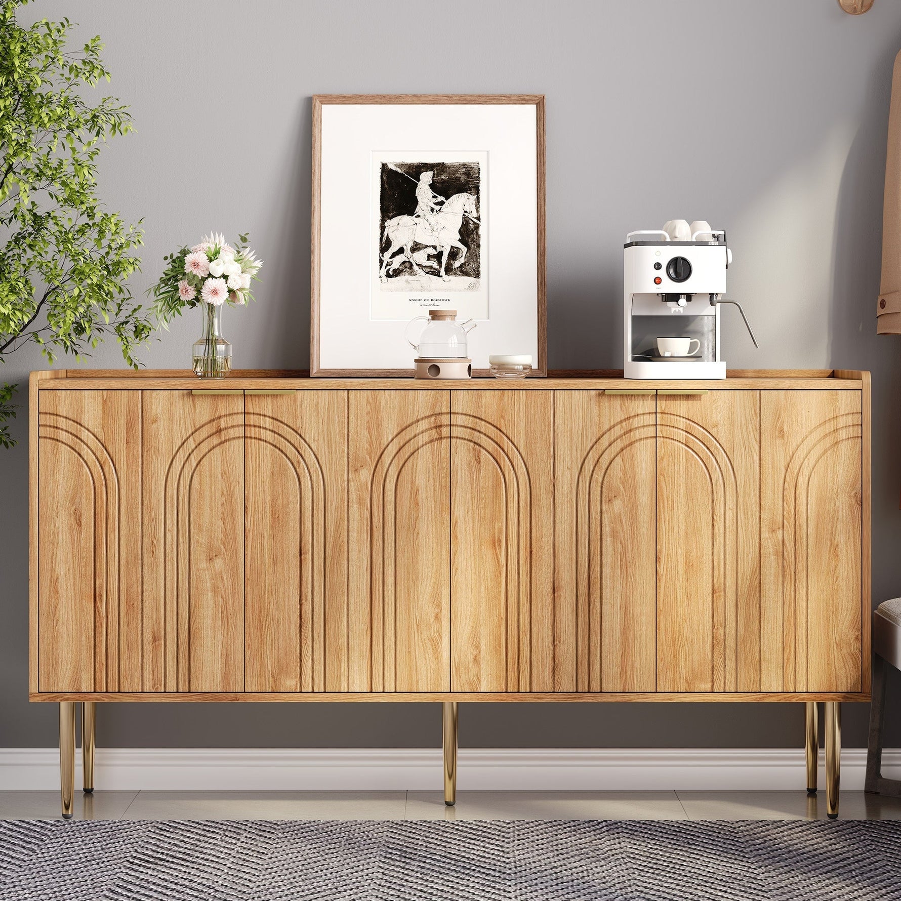 Sideboard Buffet Cabinet Storage 140x38x75cm - Modern Simple