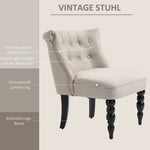 Relaxing Chair, Upholstered Vintage, Linen Beige Black