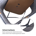 Laundry Basket 72L Foldable with Lid, Bamboo, Grey