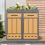 Bin Storage Unit with Green Roof and 120-240L Enclosure, Metal