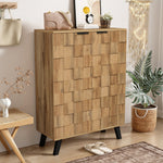 Sideboard Shoe Cabinet with 5 Adjustable Compartments, Wood