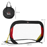 Football Goals, Foldable Mini, Net, Polyester, Black