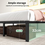Metal Bed Frame 140x200 cm - Sturdy Platform Bed, Metal
