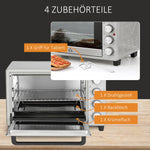 Mini Oven 32L 1600W Electric with Slag Tray, Stainless Steel & Glass, Silver
