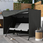 Hollywood Swing Cover 3-Seater Protective Water-Repellent UV-Resistant 600D Oxford Fabric, Dark Grey