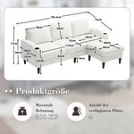 Sofa with Footstool & Storage, 4-Seater Velvet