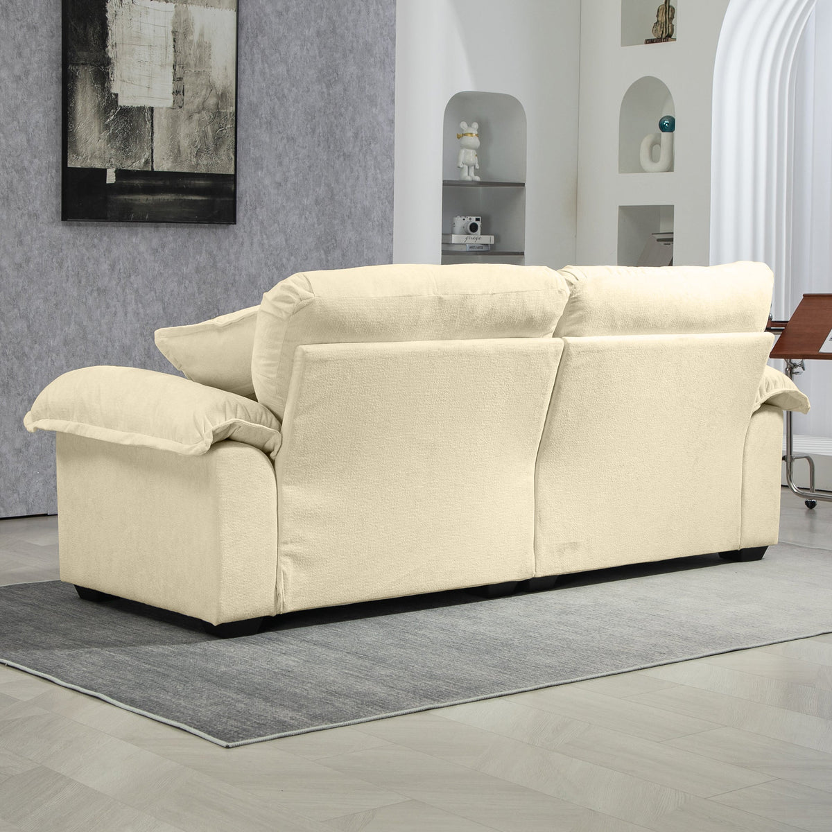 Two-Seater Sofa Deep 213cm Double Layer Cushions - Chenille