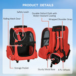 Dog Trolley Carrier Bag, 2-in-1, Breathable, Red
