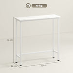 Console Table, Adjustable Foot Pads, Anti-Tip, White