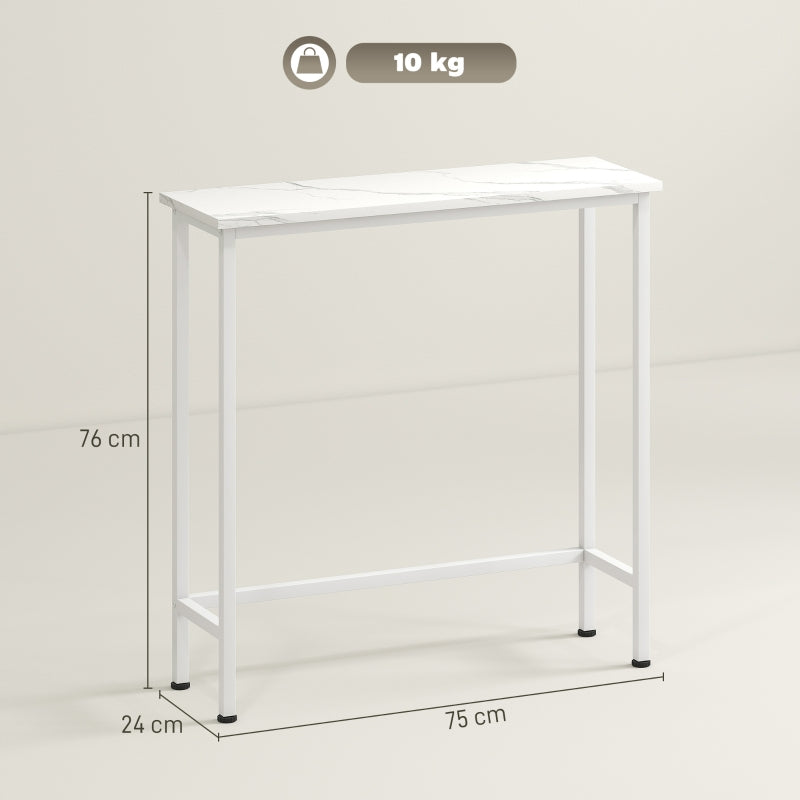Console Table, Adjustable Foot Pads, Anti-Tip, White