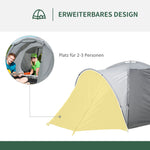 Camping Tent, Dome, 2-3 Person, Weatherproof, Grey