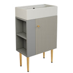 Bathroom Furniture Washbasin with Vanity Unit, 55 cm, Small Guest, Light Grey