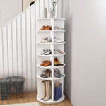 Rotating Shoe Rack 6-Tier 360° 24 Pair Capacity Boot Shelf - White