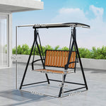 Porch Swing, 2-Seater, Adjustable Sunroof, Weatherproof, Black
