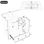 Floor-standing Bathroom Cabinet with Integrated Ceramic Washbasin and Solid Wood Legs, Grey