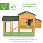 Bantam Chicken Coop with Run & Nesting Box, Fir Wood Yellow Green