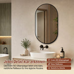 Bathroom Mirror 50x80cm HD Wall Mounted Black Aluminum Frame