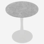 Round Coffee Table 27.6" Mid-Century Modern Marble Top - White