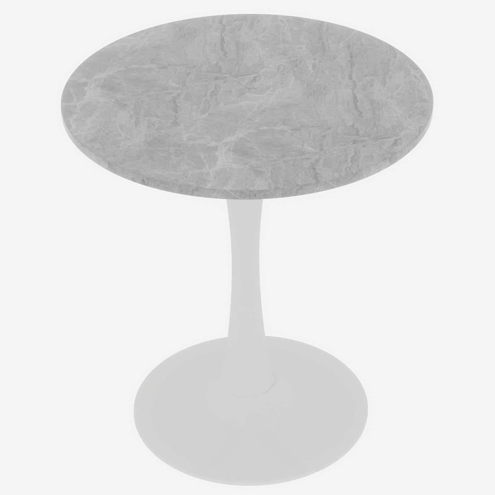 Round Coffee Table 27.6" Mid-Century Modern Marble Top - White
