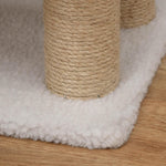 Pet Stairs, 4-Step with Scratching Post, Chipboard Plush Jute, White