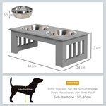 Dog Feeding Station, Non-Slip, 0.9L Bowls, Grey