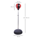 Punching Ball Set, Adjustable Stand, Gloves, Pump