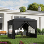 Gazebo 3x3m, Water-Repellent Pop-Up Folding, Black