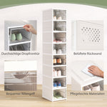 Shoe Boxes Stackable Foldable 8 Piece with Transparent Doors White