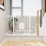 Door Safety Gate Stair Gate 75-131cm Clamp Metal ABS White