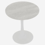 Coffee Table 27.6-inch Mid-Century Modern Round Marble Top - White