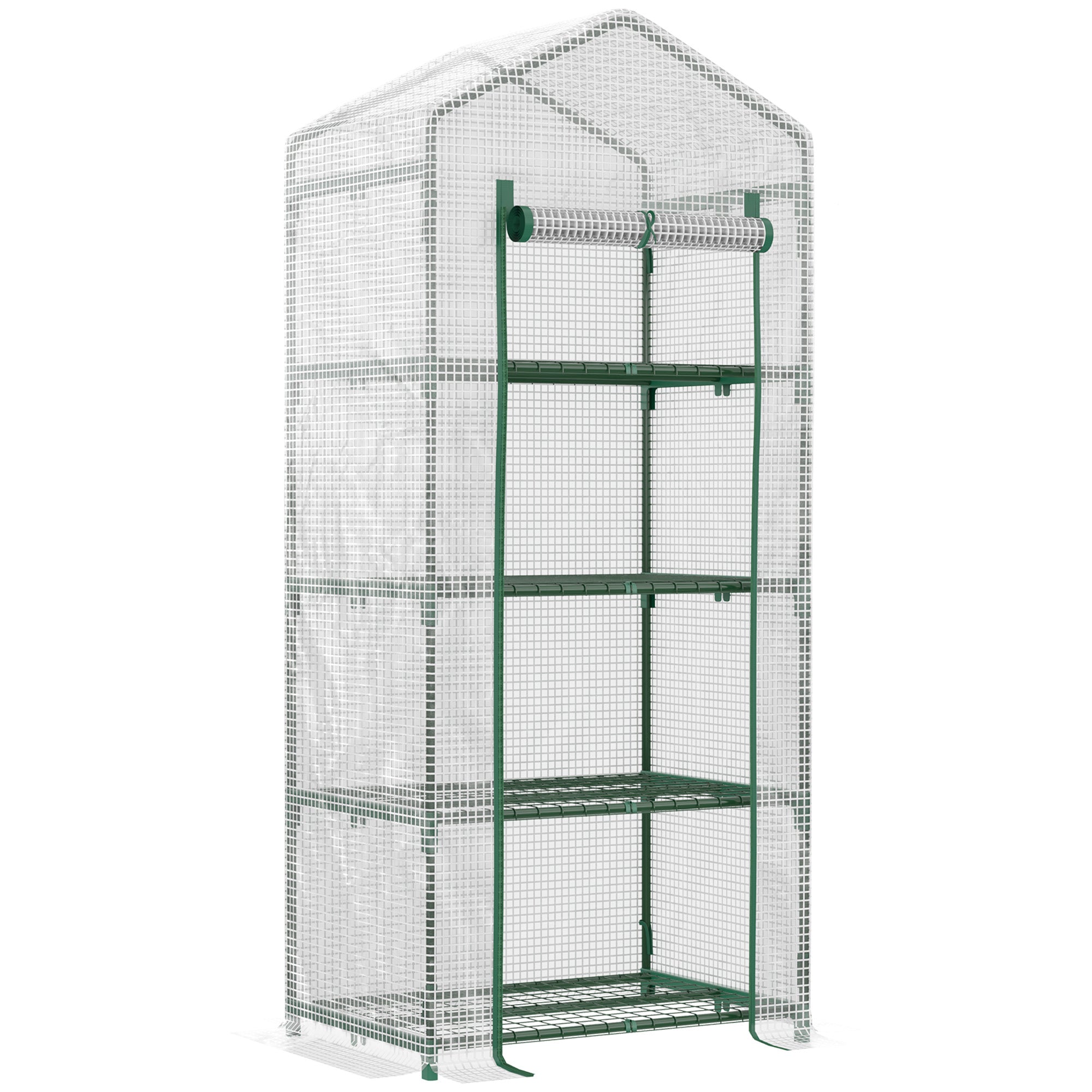 Foil Greenhouse, 4 Shelves, Tomato House, White