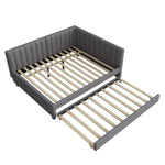 Upholstered Bed 140*200, Pull-Out Sofa Bed, Multifunctional, Velvet Gray