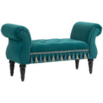 Bench, Upholstered Velvet Look 117 x 40 x 58 cm, Green