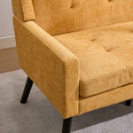 Accent Armchair Set, 2-Piece Single and Double Chairs with High-Density Foam and Solid Wood Legs, Durable Fabric
