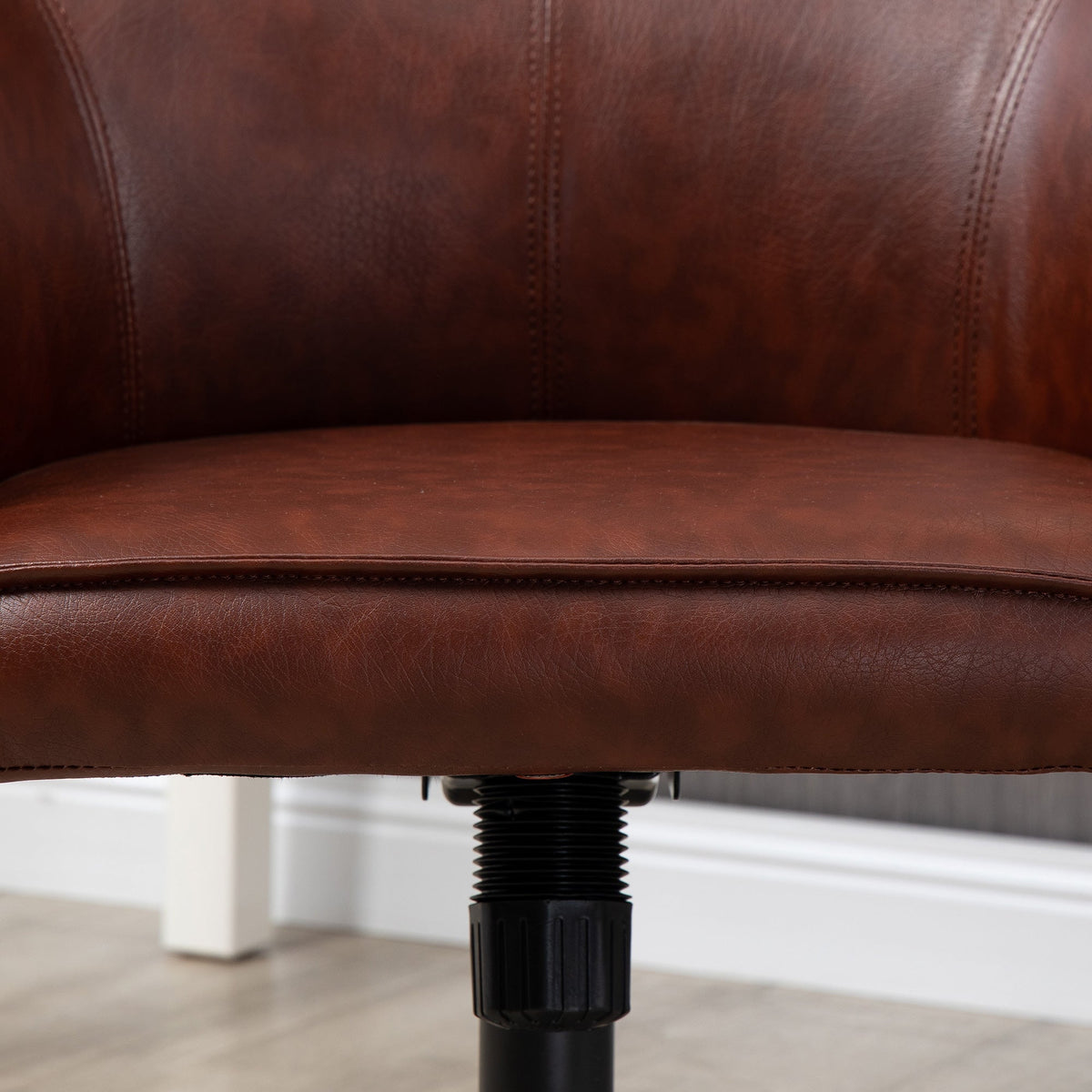 Office Chair Desk Chair Rocking Function Height Adjustable 120kg, Faux Leather Brown